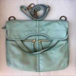 Mint Green Leather Fossil Crossbody Purse Bag
